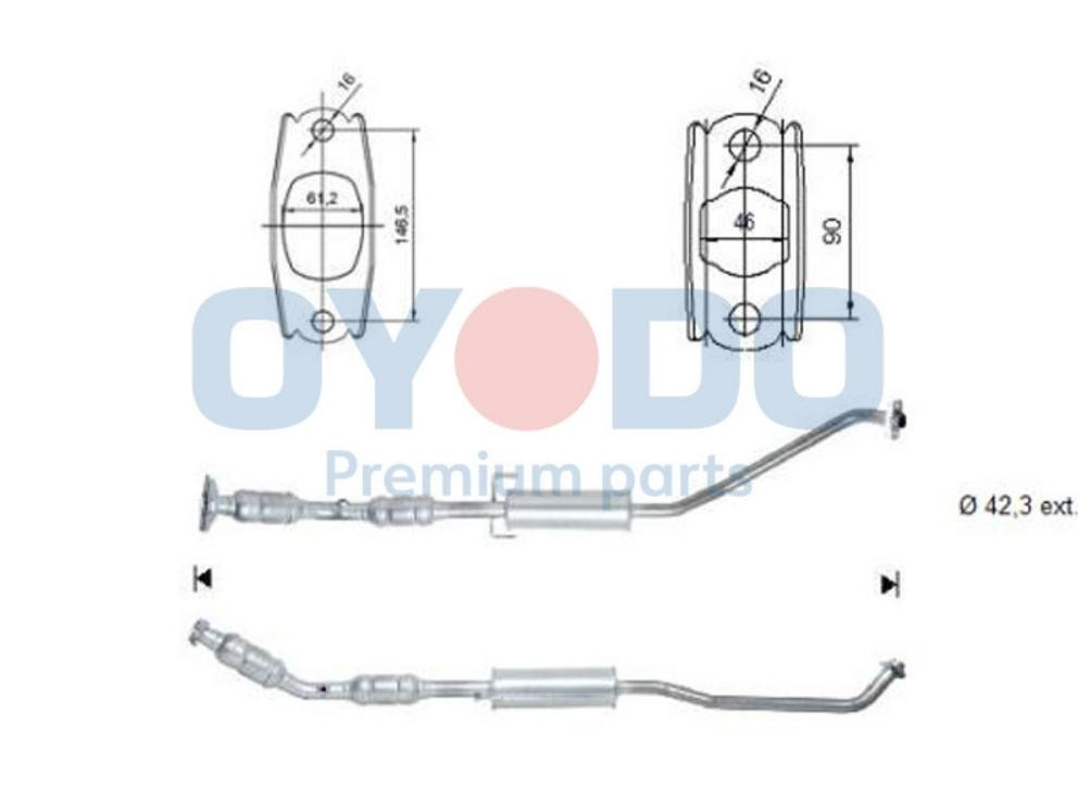 Catalyseur Oyodo 10N0120-OYO Oyodo 10N0120-OYO Silencieux de catalyseur TOYOTA COROLLA 2003
