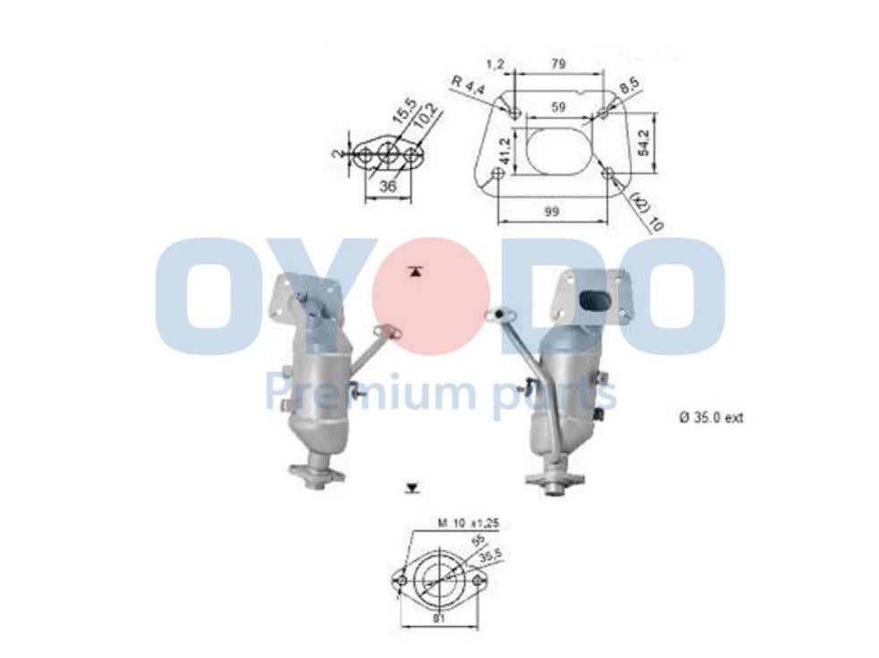 Oyodo Katalysator 10N0128-OYO Oyodo 10N0128-OYO Katalysator Land Cruiser 120 billige
