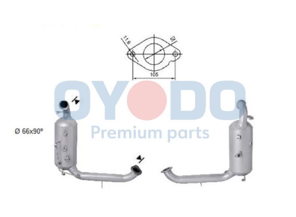 Oyodo Partikelfilter (DPF) 20N0003-OYO Oyodo 20N0003-OYO partikelfilter Mazda B-serie Pick-up pris