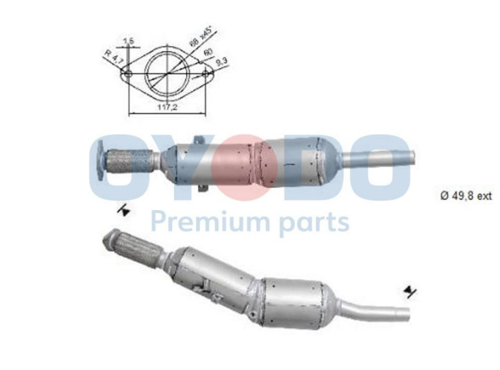 Oyodo Partikkelfilter 20N0016-OYO Oyodo 20N0016-OYO Dieselpartikkelfilter 12 Van originale pris