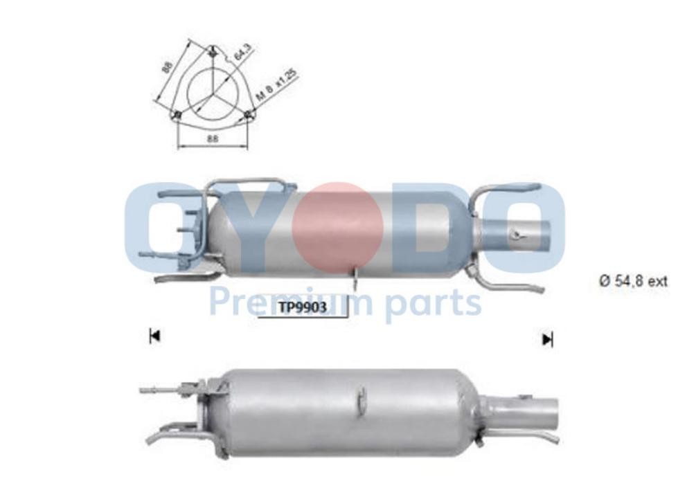 Oyodo Roetfilter (DPF) 20N0020-OYO Oyodo 20N0020-OYO Dieselpartikelfilter 9000 Hatchback prijs