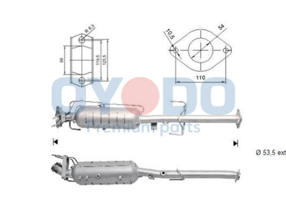 Oyodo Partikelfilter (DPF) 20N0039-OYO pris DPF Mazda DL, DJ 20N0039-OYO Oyodo