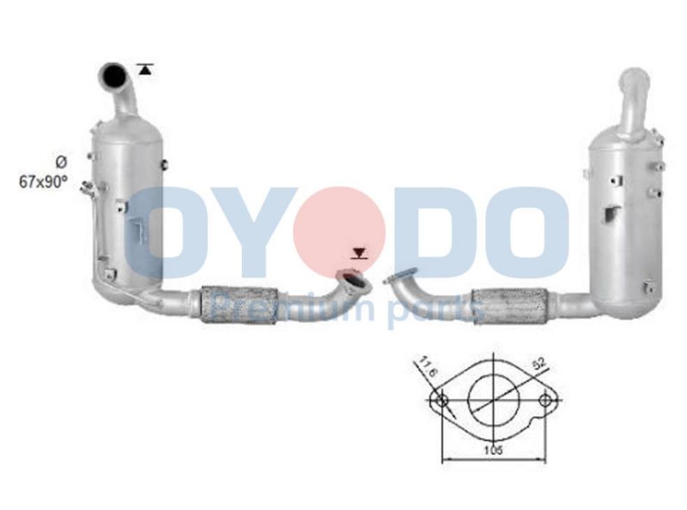 Oyodo Diesel particulate filter 20N0057-OYO 20N0057-OYO Oyodo diesel particulate filter (dpf) CITROЁN C4