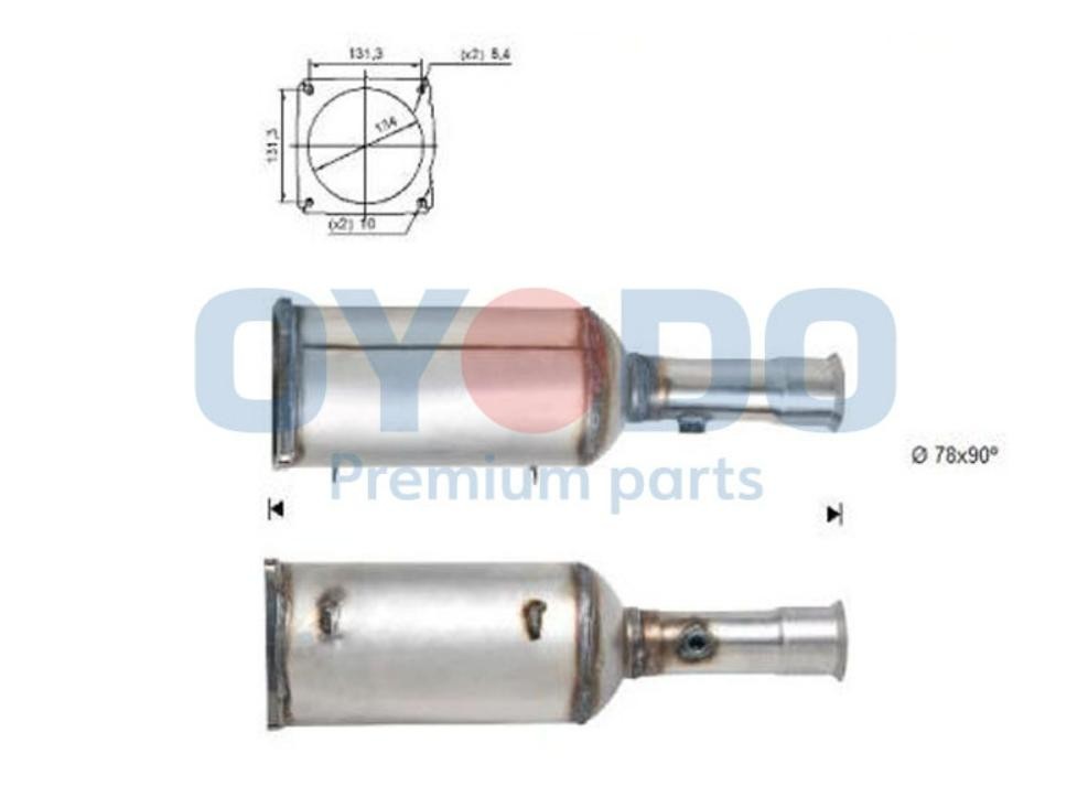 Oyodo Partikelfilter (DPF) 20N0083-OYO Oyodo 20N0083-OYO partikelfilter Fiat Ulysse 179 pris