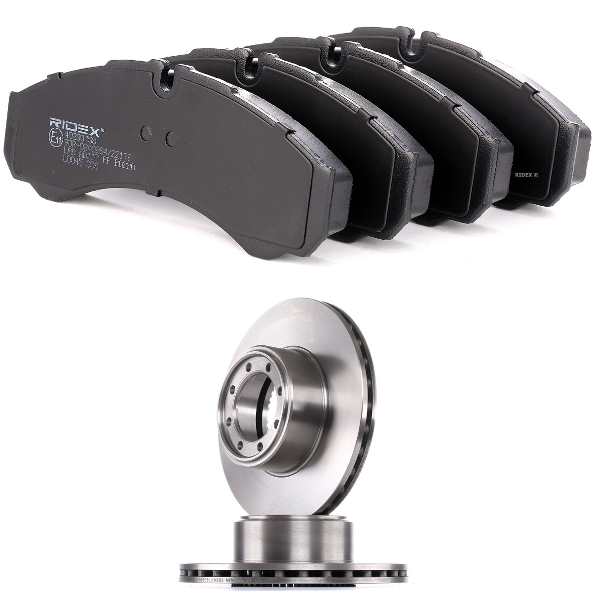 RIDEX Disques et plaquettes de freins 3405B1896 Plaquette et disque de frein RIDEX POWER DAILY 3405B1896 pas cher