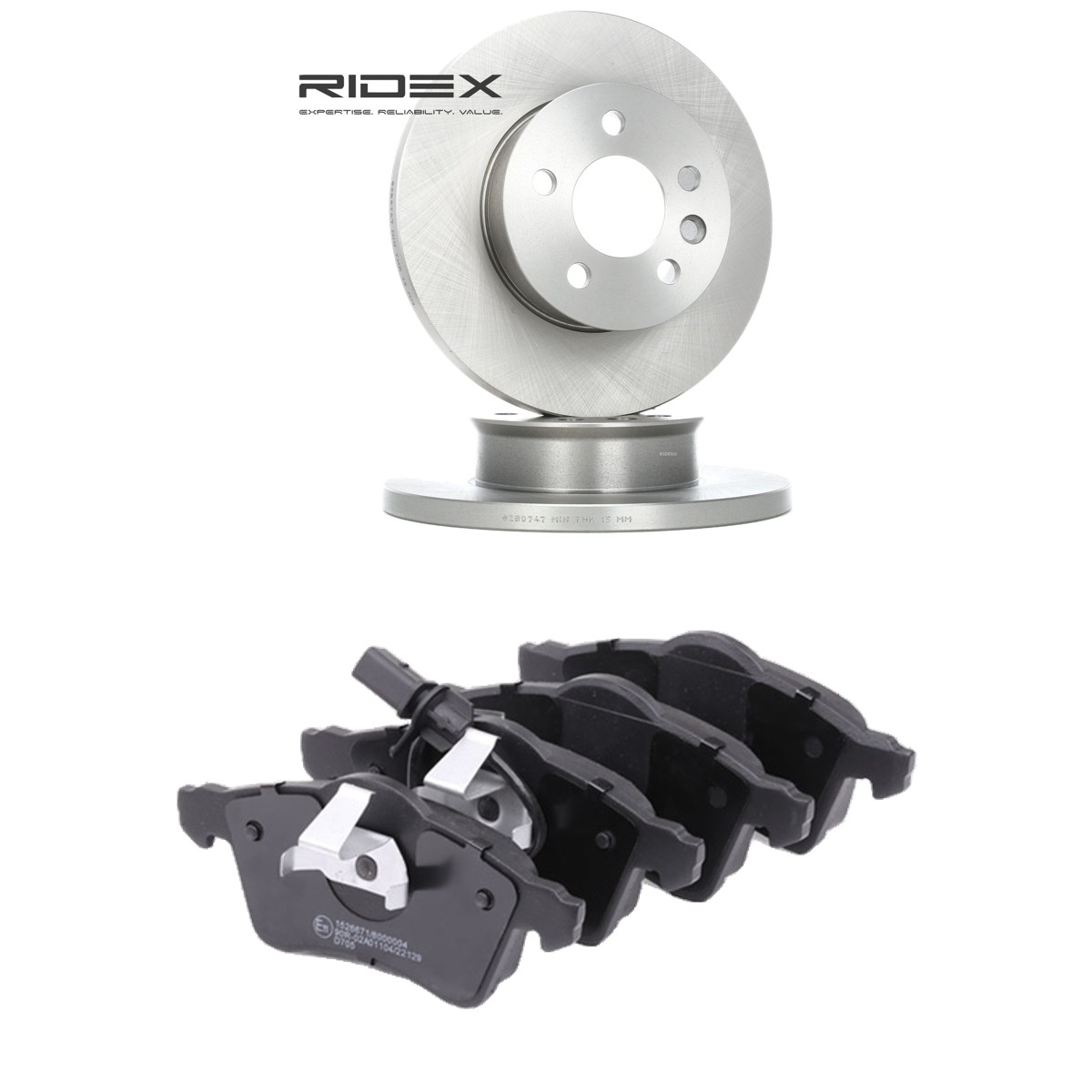RIDEX Pidurikomplekt, ketaspidur 3405B2125 Pidurikomplekt RIDEX Volkswagen SHARAN 3405B2125