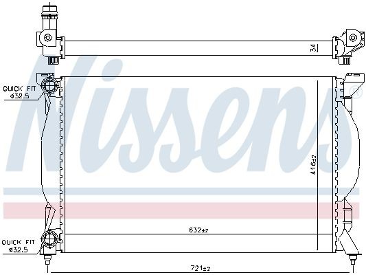 NISSENS Radiatore motore 60304A 60304A Radiatore SEAT TOLEDO NISSENS costo