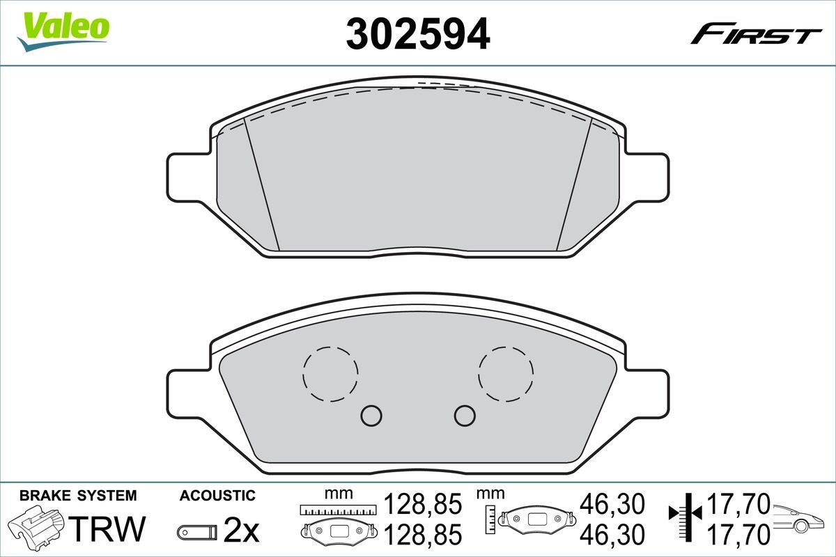 VALEO Kit pastiglie freni 302594 VALEO 302594 Pastiglie freno sportive Olympia A Coupe prezzo