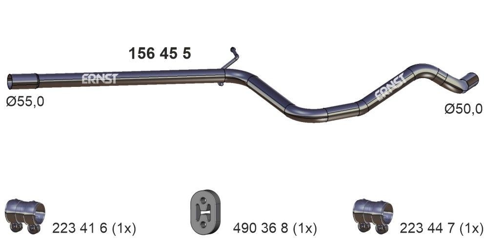 ERNST Tubo gas scarico 156455 ERNST 156455 costo Tubo gas scarico AUDI A3 8v originale