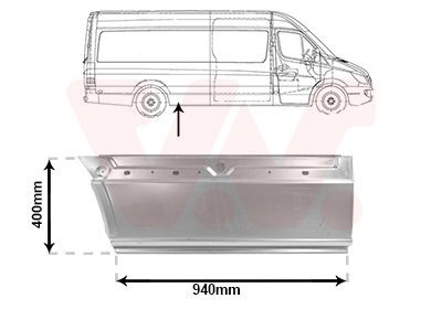 VAN WEZEL Painel lateral 3083142 VAN WEZEL 3083142 Arco da roda VW Crafter 30 Van originais preço