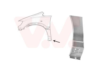 VAN WEZEL Hjulskjerm 3790155 Skvettskjerm VAN WEZEL Opel SIGNUM 3790155