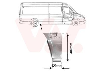 VAN WEZEL Bagskærm / Karrosseriside 5876142 VAN WEZEL 5876142 Hjulbue Mercedes Sprinter 4,6-t Van billig