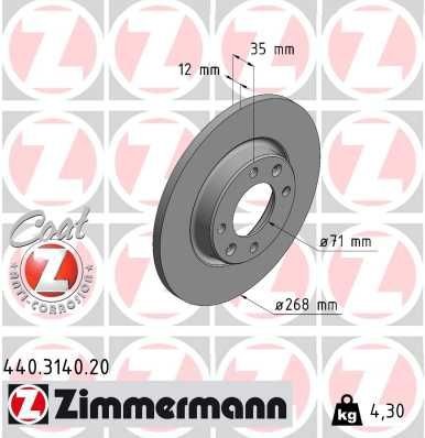 ZIMMERMANN Brake disc 440.3140.20 440.3140.20 ZIMMERMANN performance brake discs for CITROЁN SAXO