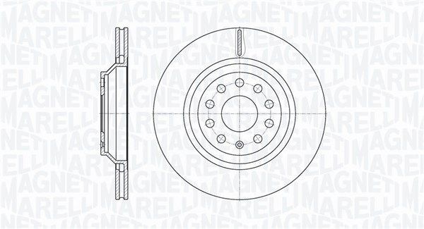 MAGNETI MARELLI Brzdový kotouč 361302040735 361302040735 Kotúče Volkswagen TOURAN MAGNETI MARELLI