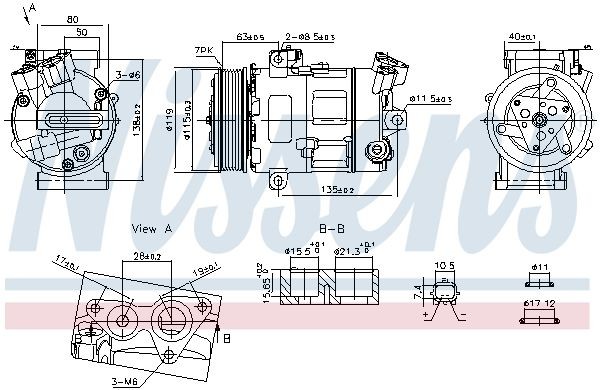 NISSENS Kondicioniera kompresors 890947 NISSENS 890947 Kondicioniera kompresors Mazda 6 orģinālās