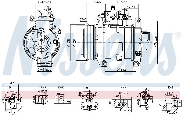 NISSENS Aircopomp 891044 NISSENS 891044 Airco HONDA Accord VIII Station Wagon (CW) 2008