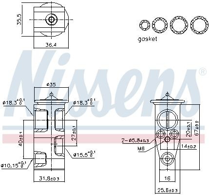 NISSENS Paisuntaventtiili, ilmastointilaite 999444 999444 NISSENS Ilmastoinnin paisuntaventtiili LAND ROVER DEFENDER