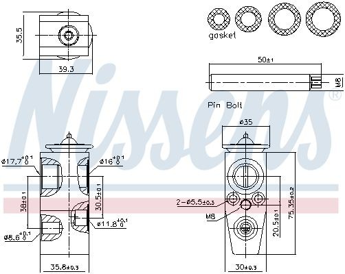 Válvula de expansão, ar condicionado NISSENS 999445 NISSENS 999445 Válvula de expansão ar condicionado FORD KUGA 2019