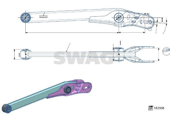 SWAG Braço de suspensão 33 10 8493 Braço oscilante SWAG ALFA ROMEO 33 10 8493
