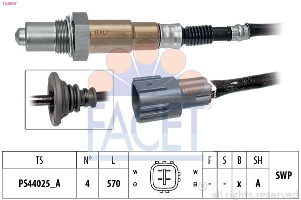 FACET Lambdasonde 10.8607 O2-sensor FACET 4 RUNNER 10.8607 goedkoop