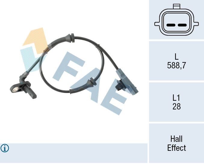 FAE Sensor, ABS 78505 78505 Abs føler NISSAN BLUEBIRD FAE