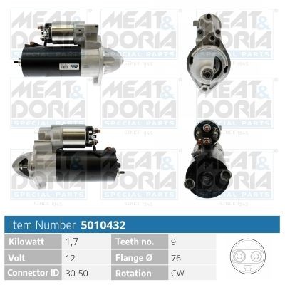 MEAT & DORIA Startmotor 5010432 MEAT & DORIA 5010432 Autostarter Alpina B10 E39 prijs