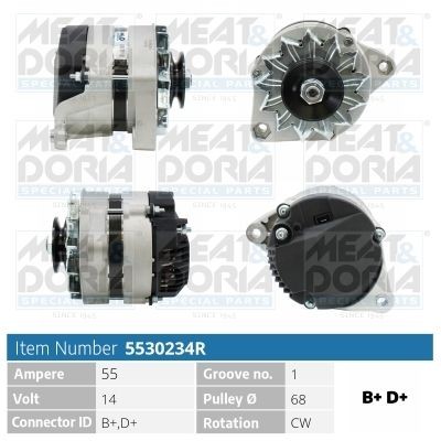 MEAT & DORIA Dynamo / Alternator 5530234R 5530234R Dynamo MEAT & DORIA FORD TRANSIT