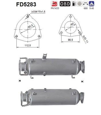 Partikkelfilter AS FD5283 AS FD5283 Partikkelfilter IVECO Daily 2000