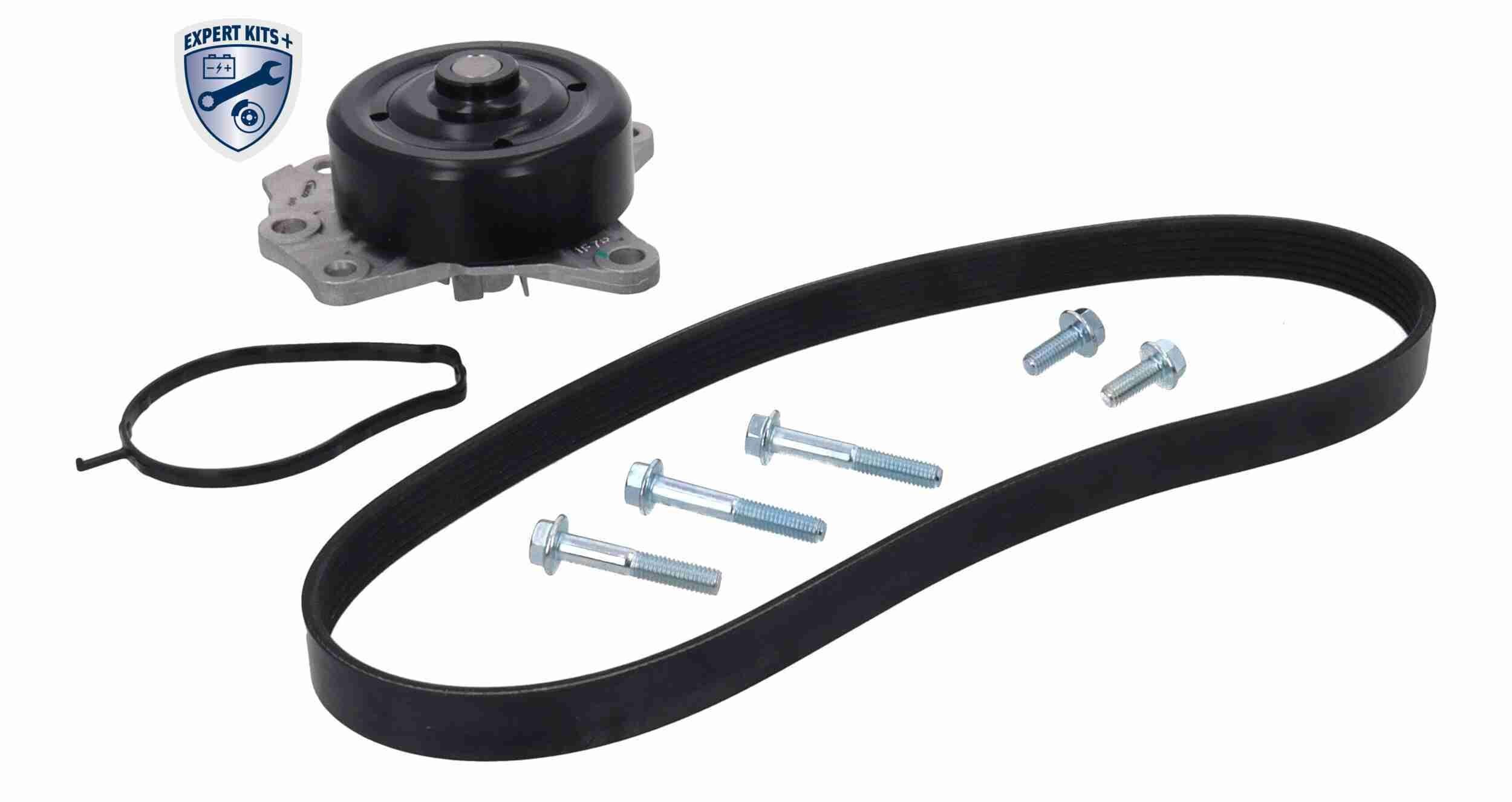 Pompe à eau+Jeu de courroie trapézoïdale à nervures ACKOJA A70-0680 ACKOJA A70-0680: Jeu de courroies trapézoïdales à nervures Peugeot 107 2007