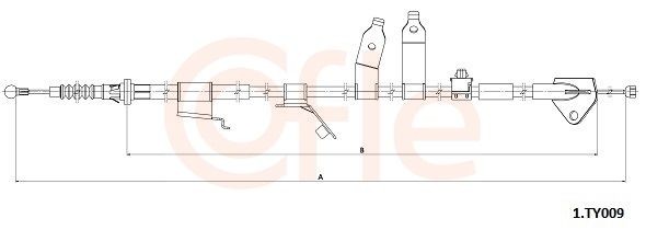 COFLE Handremkabel 92.1.TY009 COFLE 92.1.TY009 Remkabel Toyota Corolla NRE180 prijs