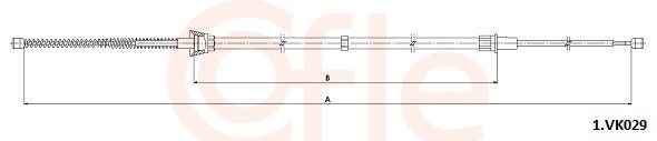 Hand brake cable COFLE 92.1.VK029 COFLE 92.1.VK029 Handbrake Volkswagen UP 2014