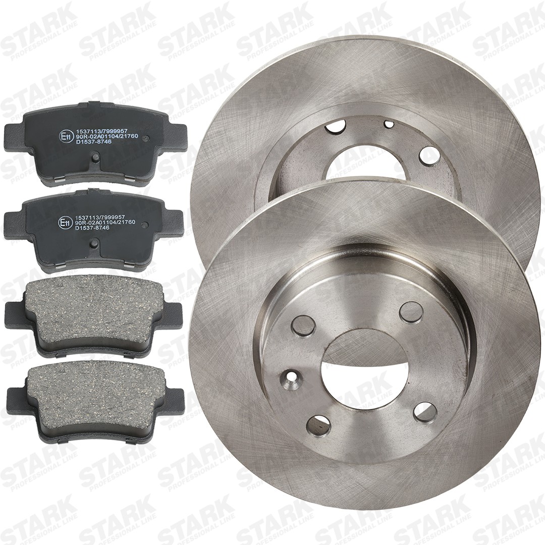 STARK Remschijven en blokken SKBK-10992296 SKBK-10992296 Remschijven en blokken, set OPEL SENATOR STARK