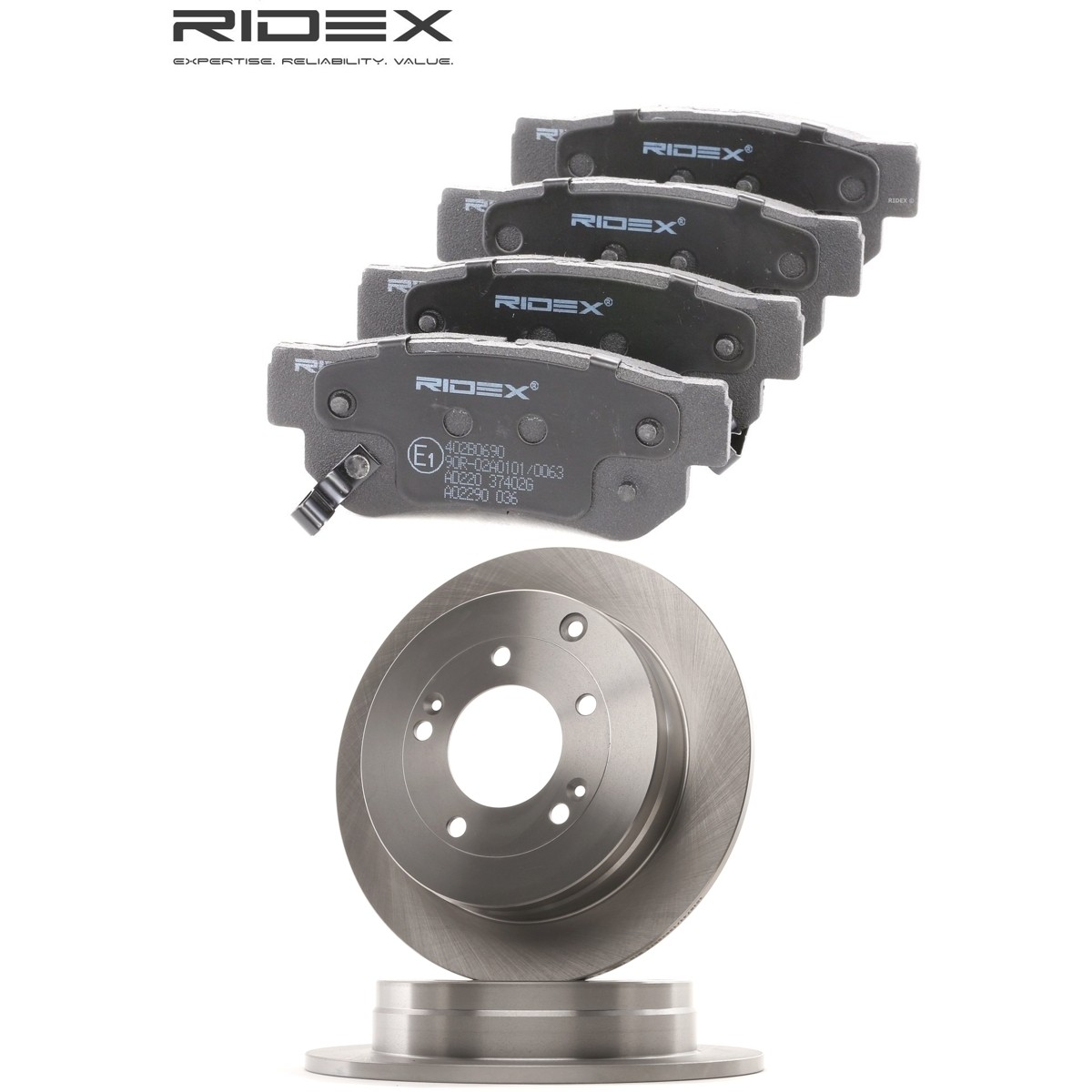 RIDEX Bromssats, skivbroms 3405B2466 3405B2466 RIDEX bromsskivor och -belägg KIA SOUL