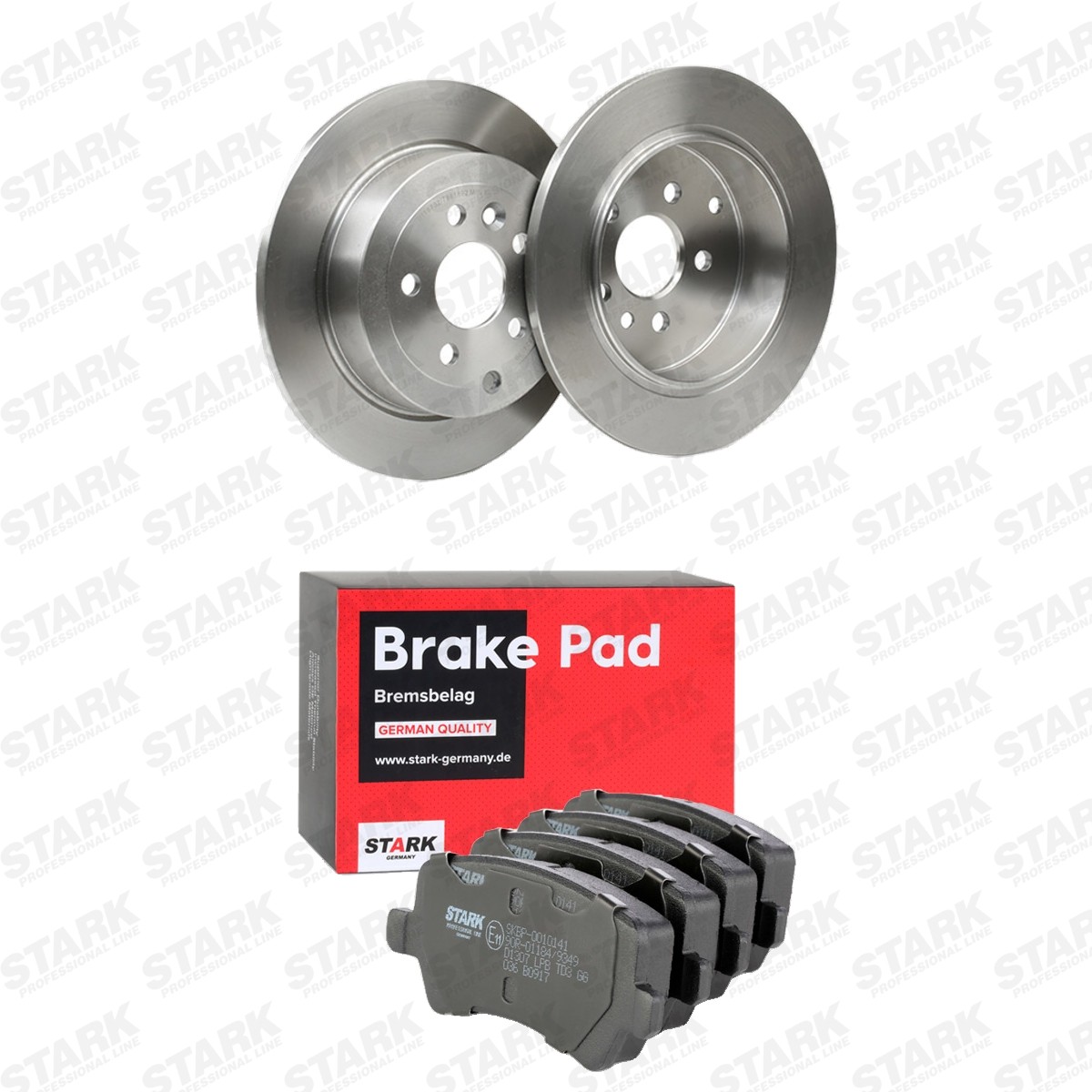 STARK Remschijven en blokken SKBK-10992492 SKBK-10992492 Remschijven en blokken, set LAND ROVER FREELANDER STARK