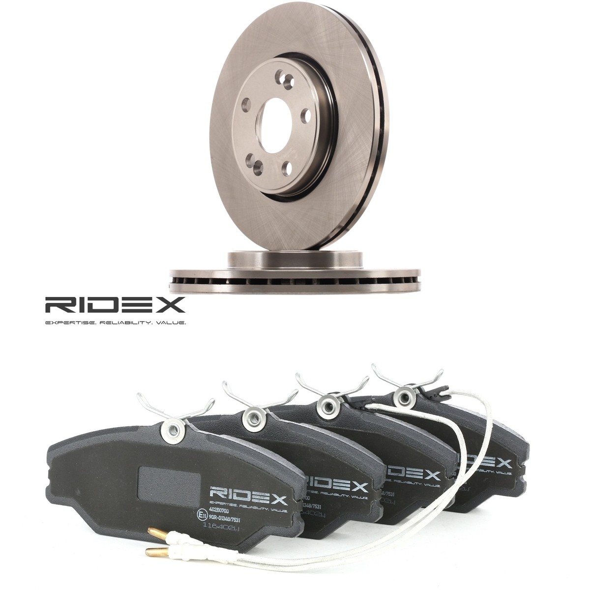 RIDEX Bremseskiver og -klosser 3405B2557 Bremseskiver og bremseklosser RENAULT RIDEX 3405B2557