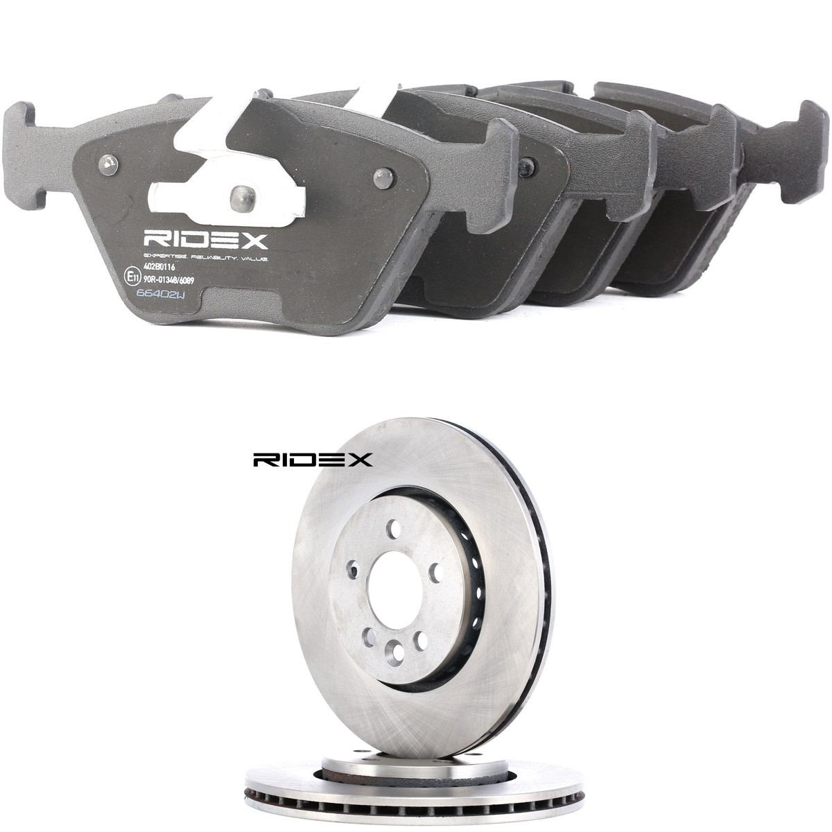 RIDEX Bromssats, skivbroms 3405B2655 MG bromsskivor och bromsbelägg RIDEX 3405B2655