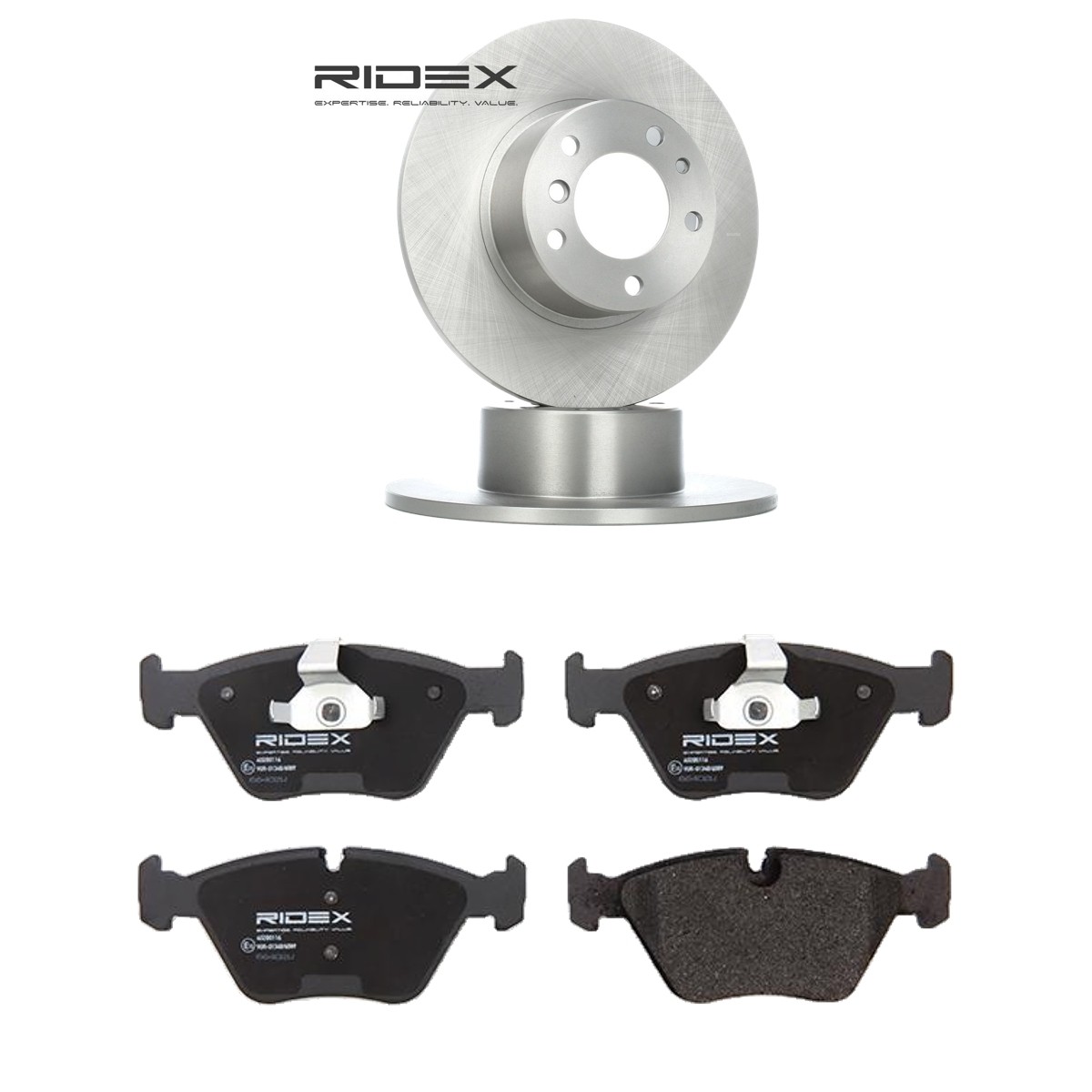 RIDEX Bremseskiver og klodser 3405B2794 3405B2794 Bremseklodser og skiver BMW 2-serie RIDEX