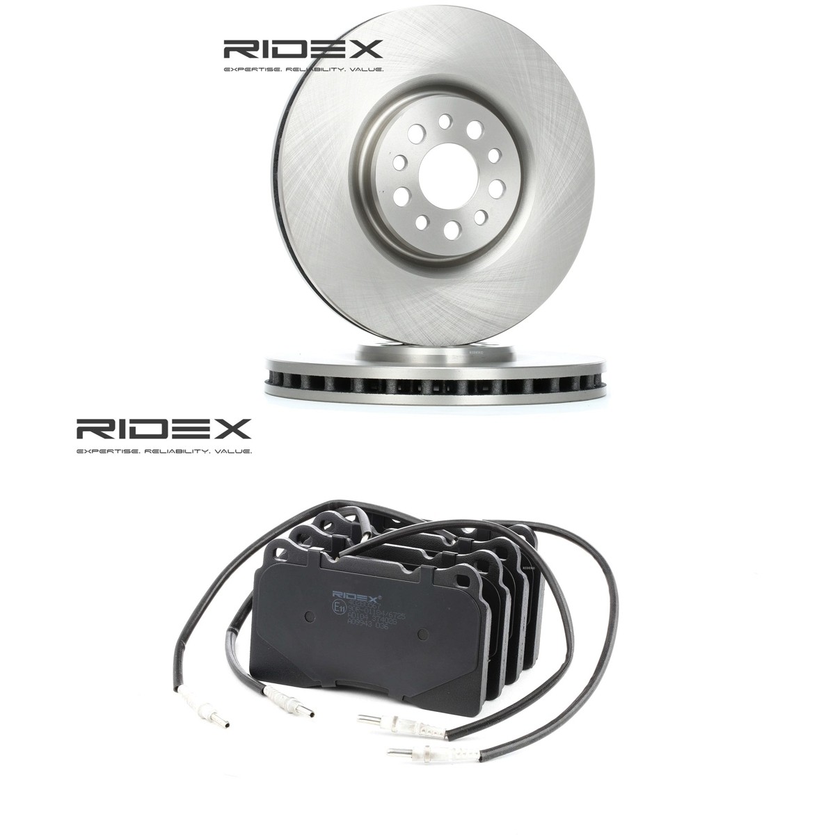 RIDEX Brake discs and pads set 3405B2954 3405B2954 RIDEX brake discs and pads for LANCIA YPSILON