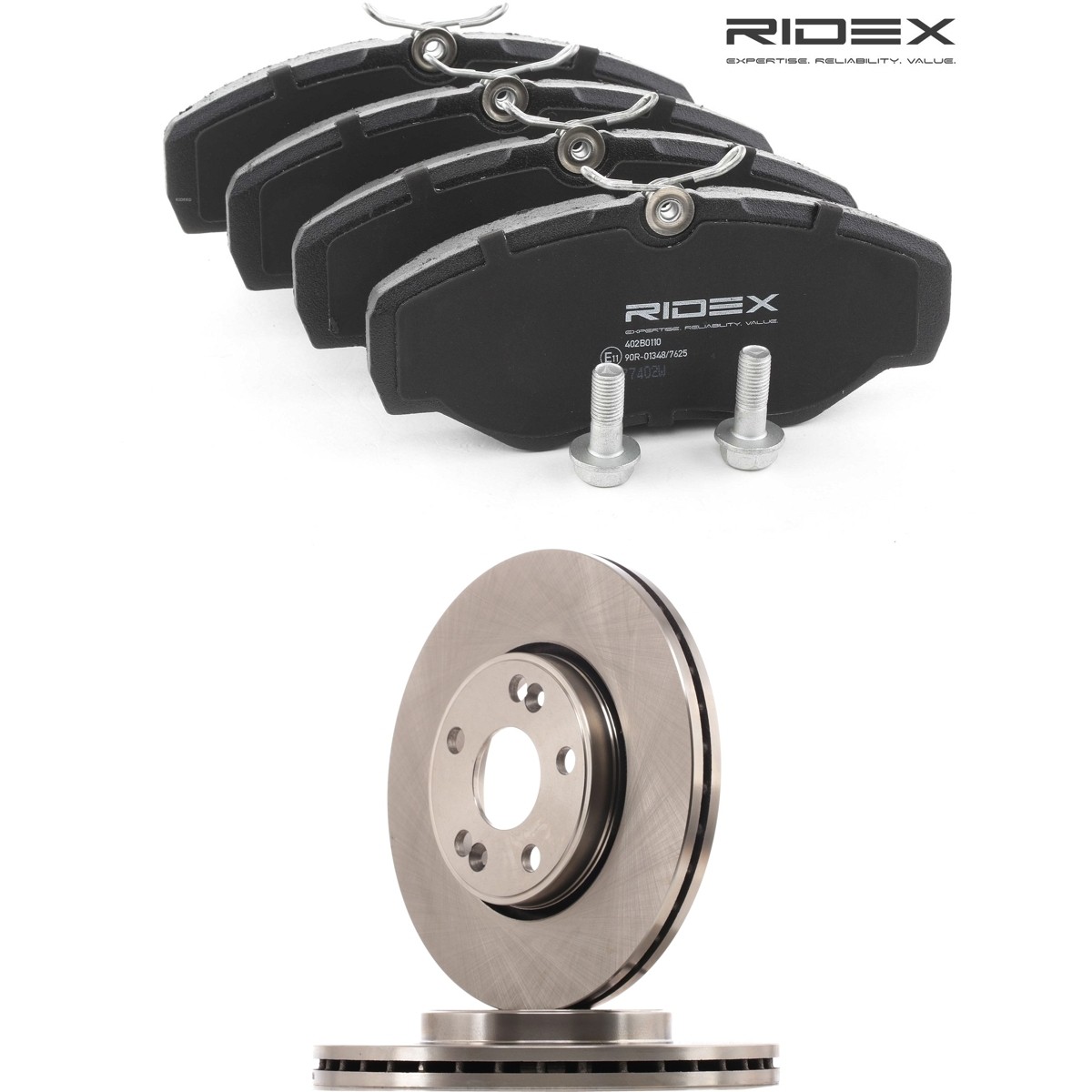 RIDEX Pidurikomplekt, ketaspidur 3405B3138 3405B3138 Pidurikomplekt RENAULT 4 RIDEX