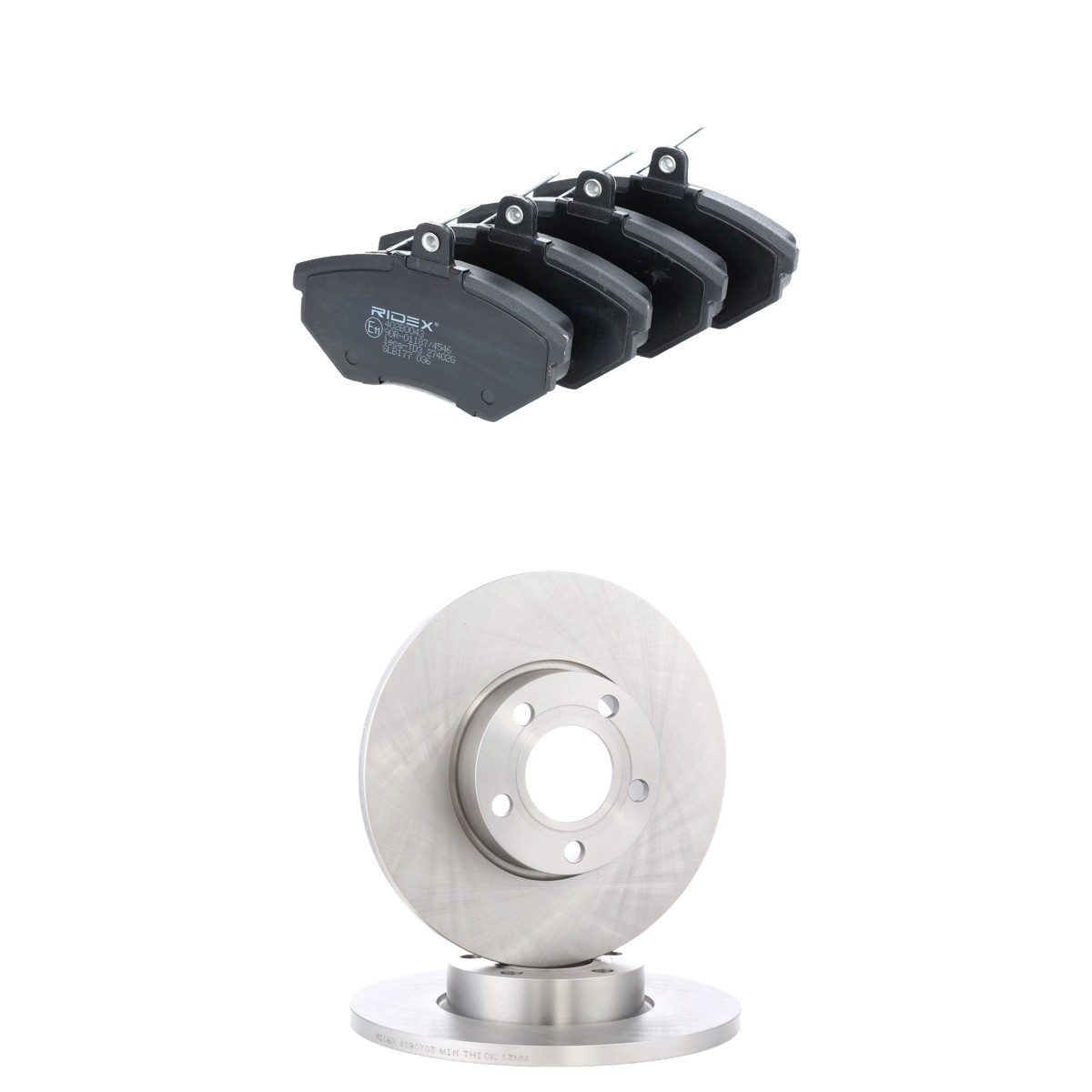 RIDEX Bremseskiver og -klosser 3405B3158 3405B3158 Bremsekit AUDI QUATTRO RIDEX