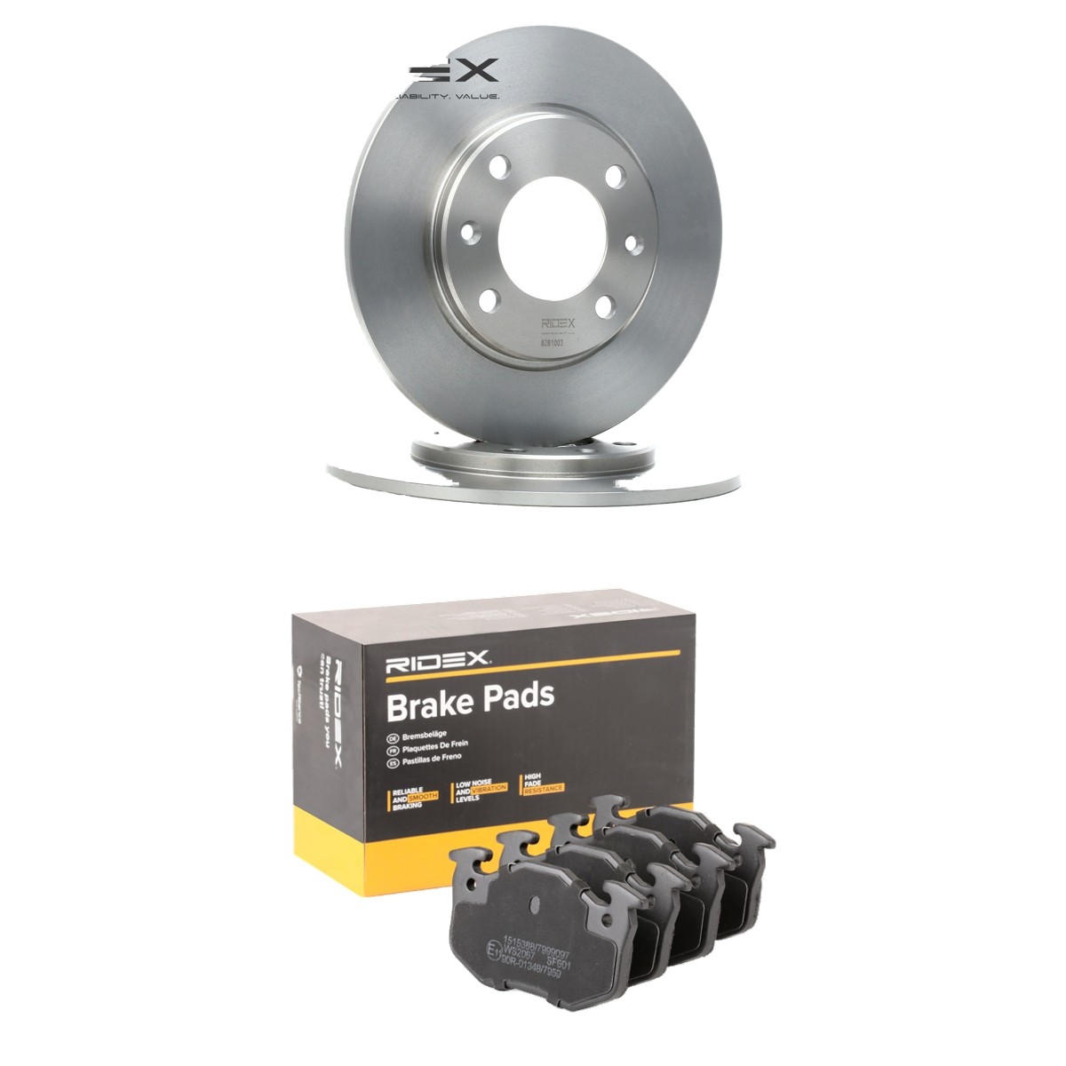 RIDEX Sada bŕzd, Kotúčová brzda 3405B3304 3405B3304 Sada bŕzd PEUGEOT RIFTER RIDEX