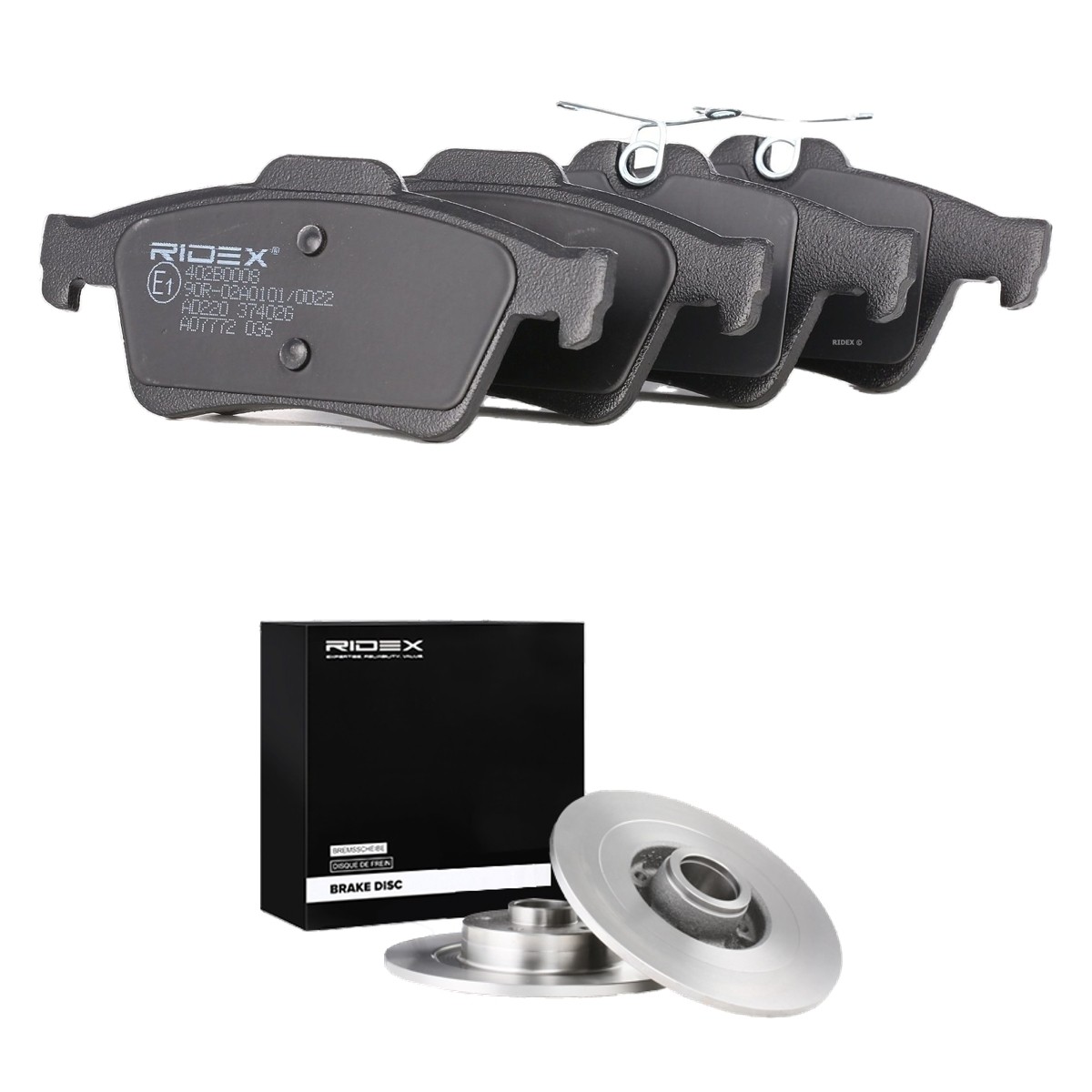 RIDEX Bromssats, skivbroms 3405B3307 3405B3307 RIDEX bromsskivor och bromsbelägg Renault CAPTUR