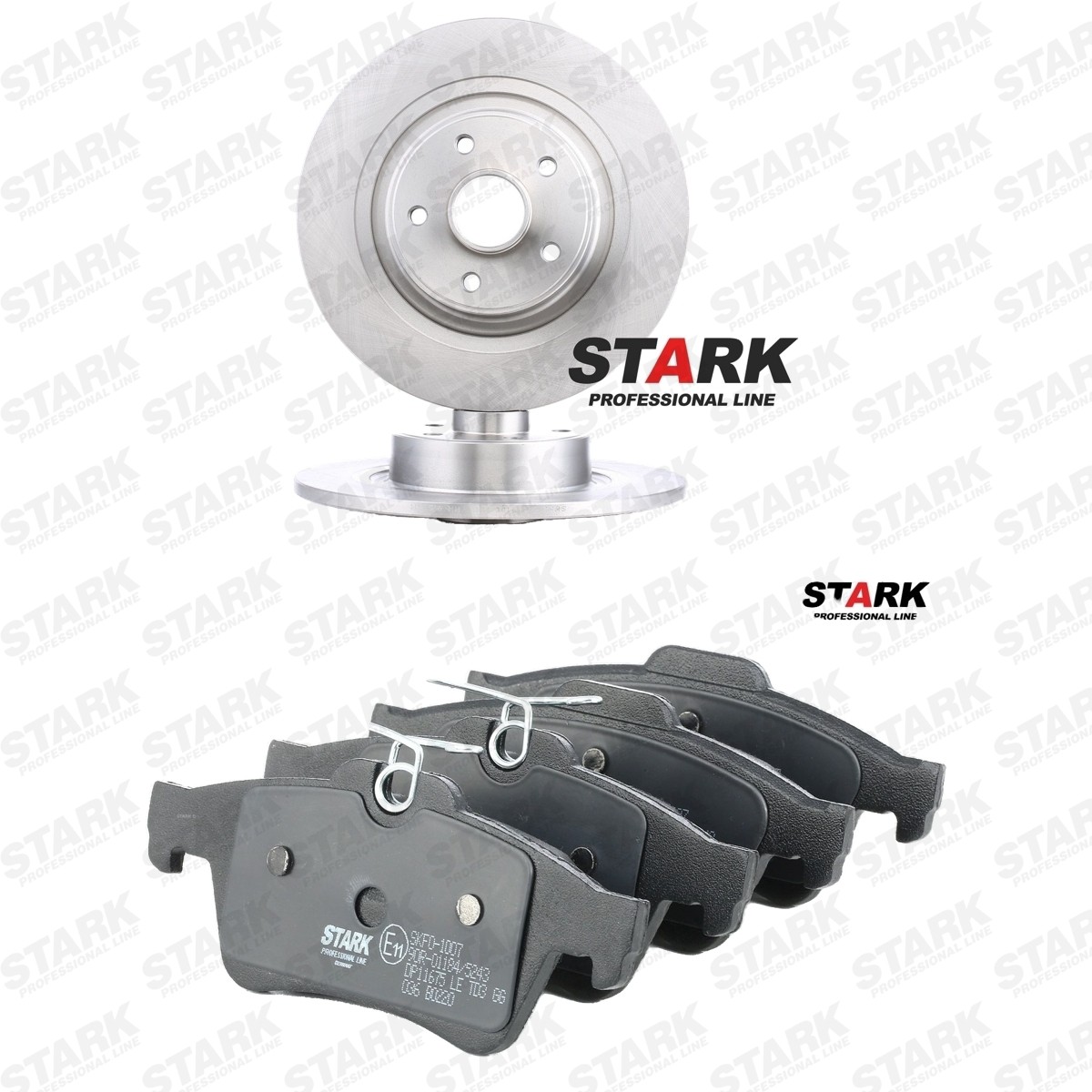 STARK Remschijven en blokken SKBK-10993327 SKBK-10993327 Remschijven en blokken, set RENAULT 4 STARK