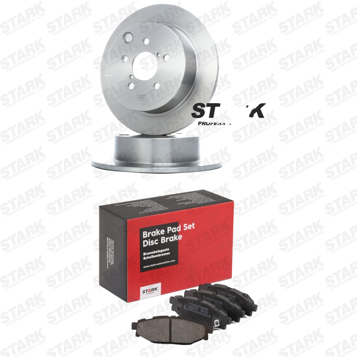 STARK Bremžu komplekts, Disku bremzes SKBK-10993329 SKBK-10993329 Bremžu komplekts SUBARU Brat / MV STARK