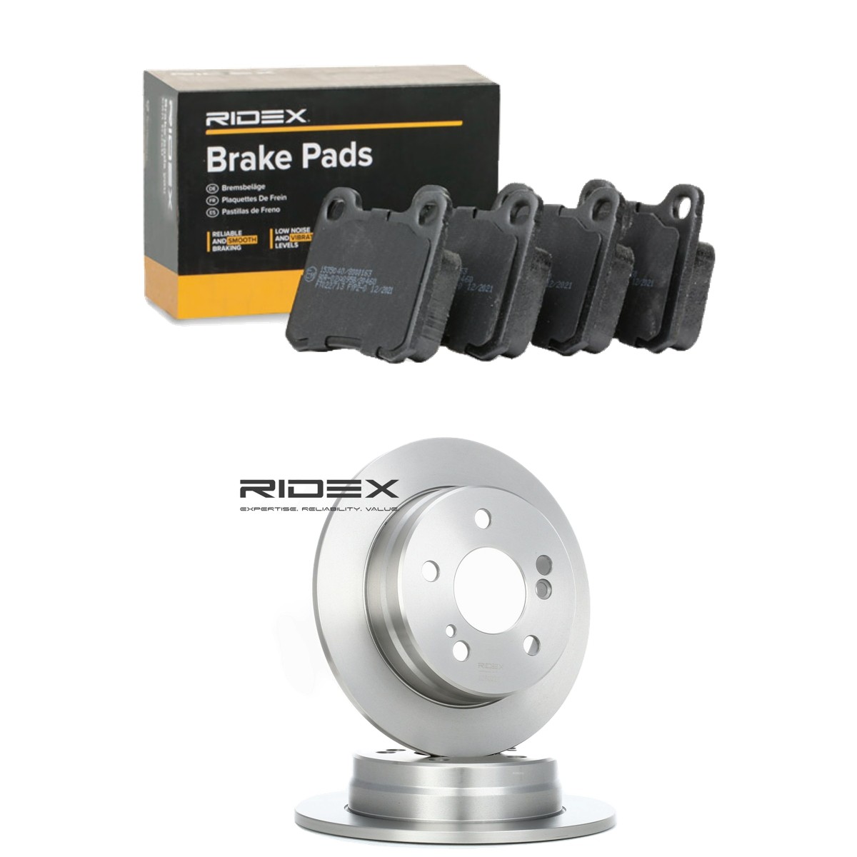 RIDEX Remschijven en blokken 3405B3329 3405B3329 Remschijven en -blokken MERCEDES-BENZ 124-serie RIDEX