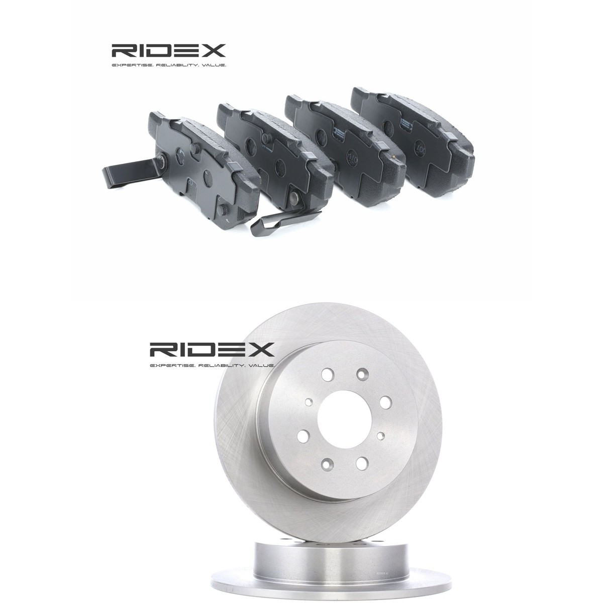 RIDEX Bremseskiver og -klosser 3405B3359 3405B3359 Bremsesett HONDA CRX RIDEX