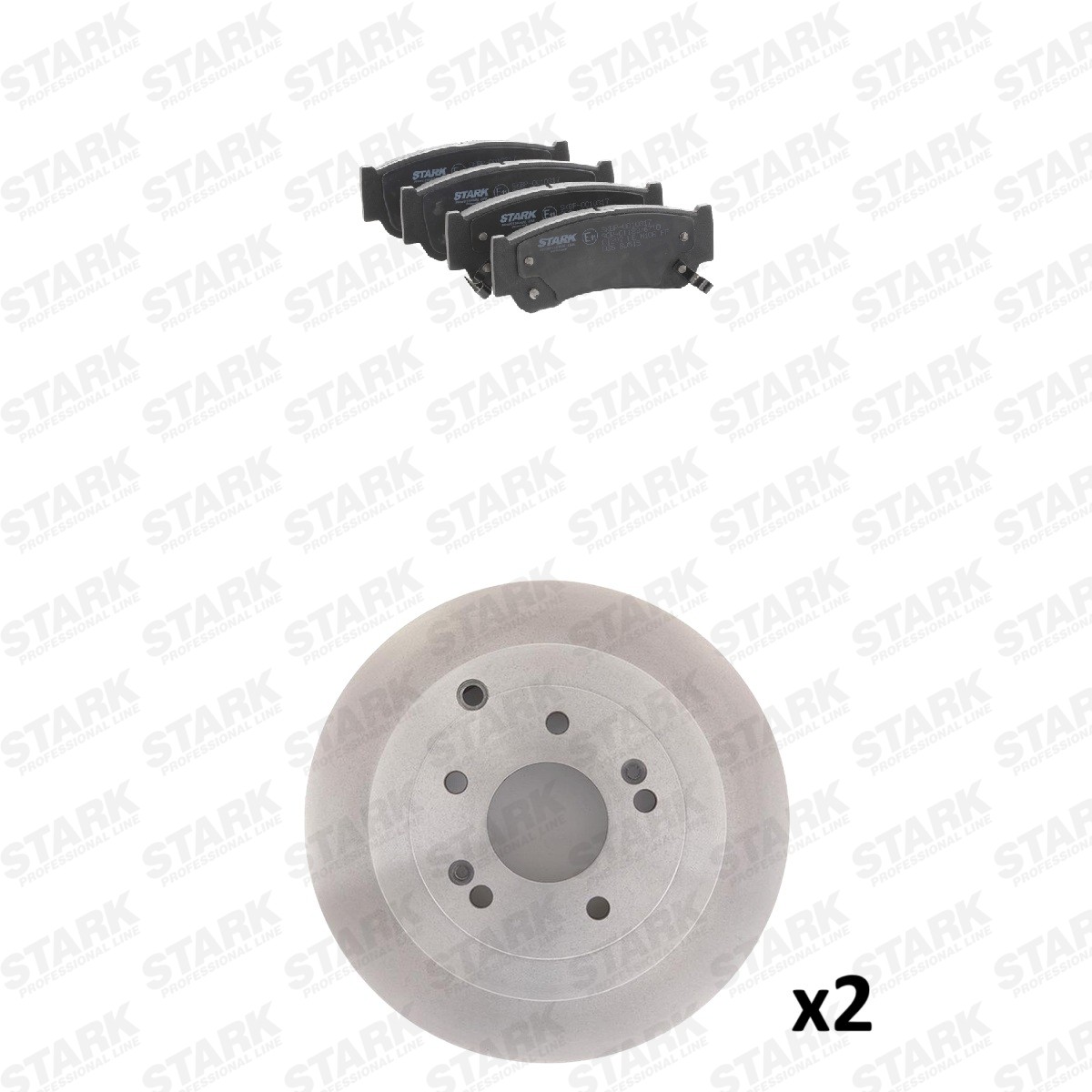 STARK Bremžu komplekts, Disku bremzes SKBK-10993380 SKBK-10993380 Bremžu komplekts HYUNDAI H350 STARK