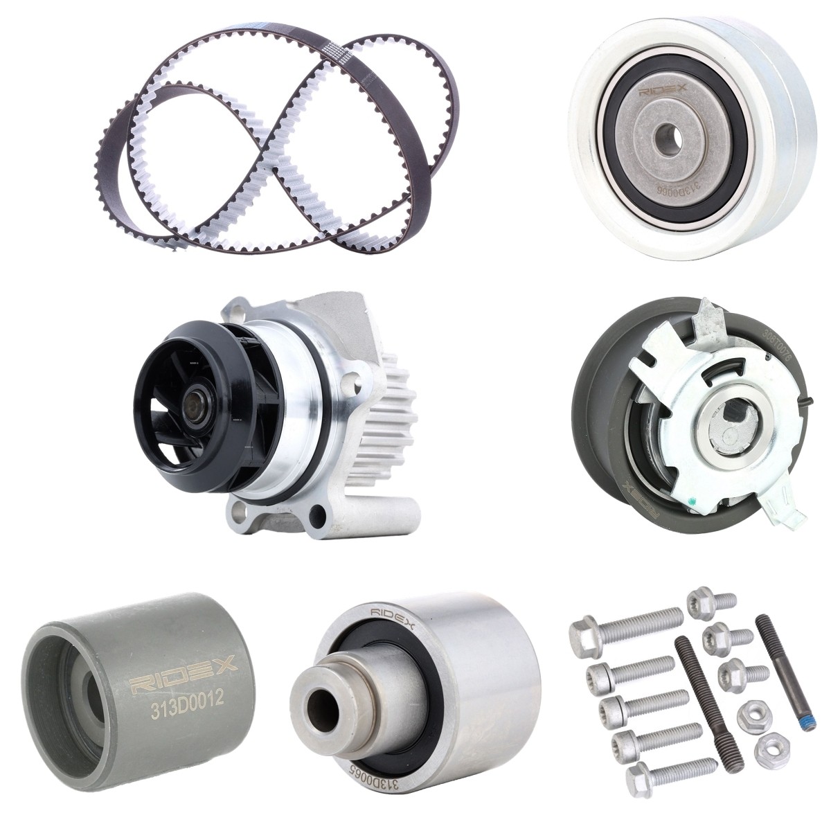 RIDEX Σετ ιμάντα χρονισμού με αντλία νερού 3096W0623 3096W0623 Σετ χρονισμού AUDI 100 RIDEX
