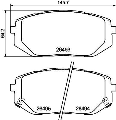 HELLA Kit pastiglie freni 8DB 355 043-641 8DB 355 043-641 costo Pastiglie freno sportive KIA PROCEED HELLA