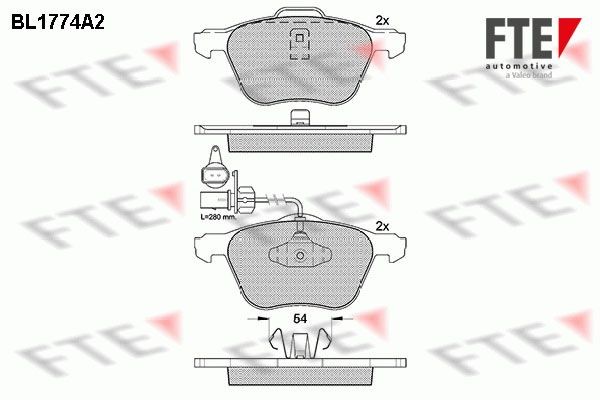 FTE Kit pastiglie freni 9010344 9010344 costo Pastiglie dei freni Volkswagen EOS FTE